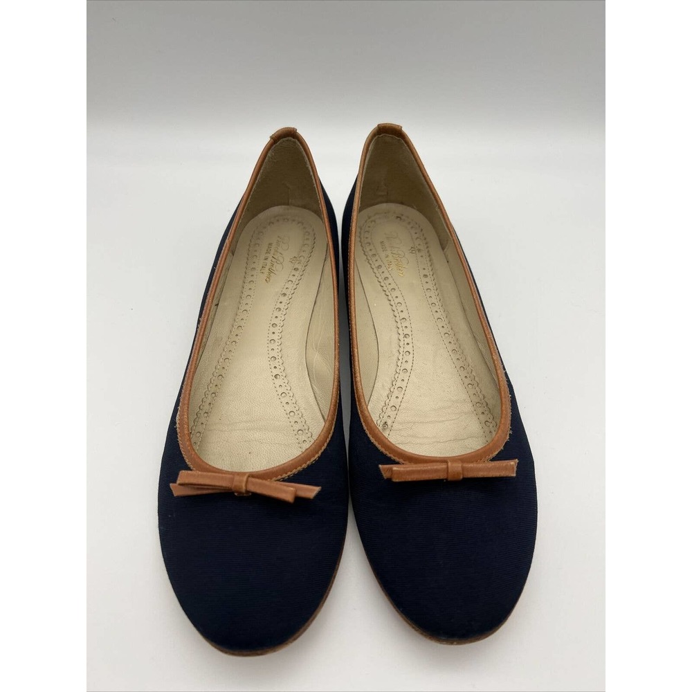 Brooks Brothers Blue Bow Ballet Flats Womens Italy 8.5